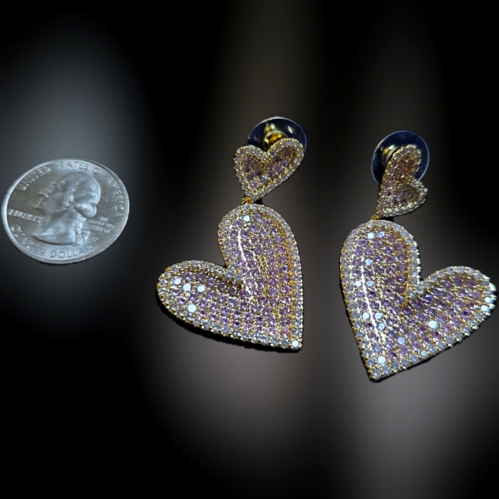 Bling heart earrings